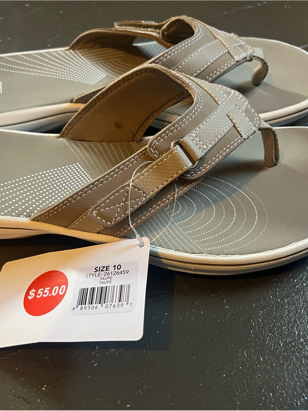 Cloudsteppers by Clarks Taupe and Gray Thong Sandals - Picture 3 of 4